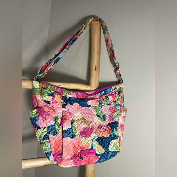 3 piece Vera Bradley Cotton Hadley Satchel Purse zip wallet small cosmetic pouch - Picture 5 of 16